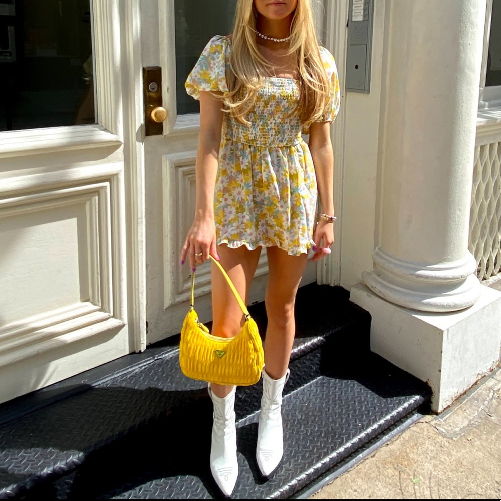 Yellow floral romper